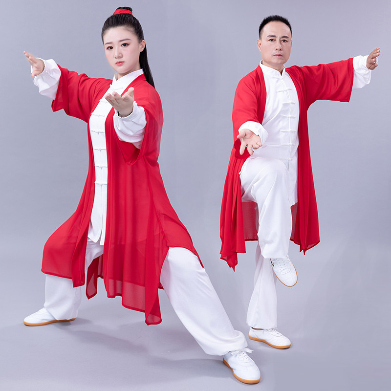 绘武太极服女男太极拳练功表演披纱团体比赛服装中国风舞台单