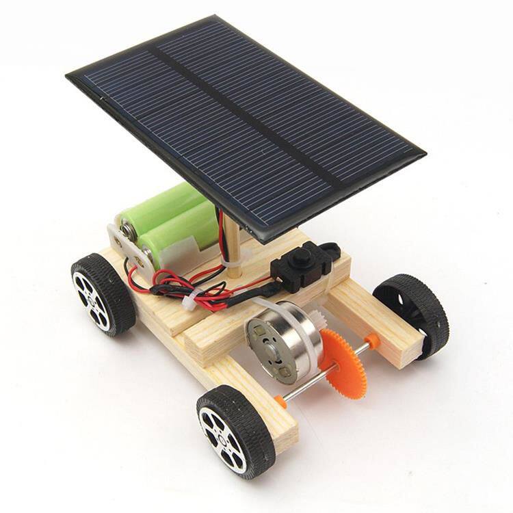 科学实验太阳能手工科技小制作电池板发电五年级马达玩具小车电机