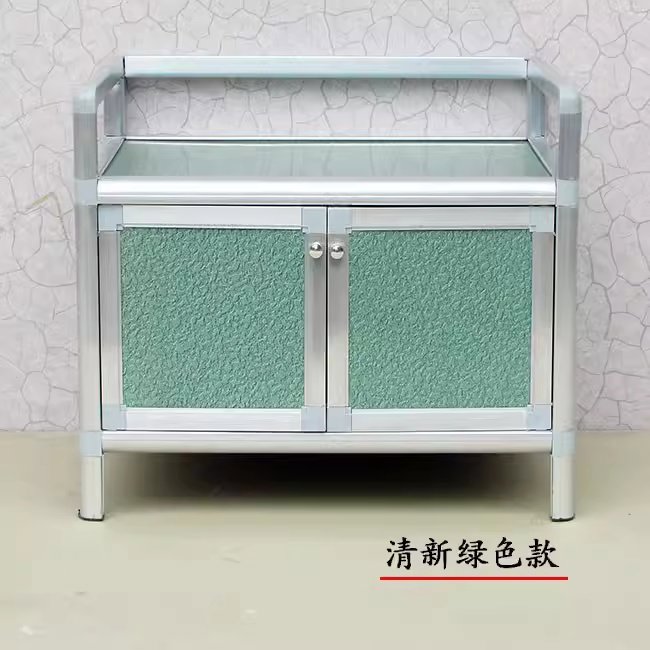 。加厚304不锈钢橱柜简易碗柜出租房用家庭厨房放碗的小柜子置物