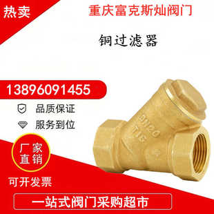 铜过滤器内螺纹丝扣Y歪型增压水泵中央管道除污渣阀PPR20DN15
