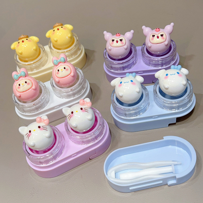 麻耶！超萌啊！可爱立体卡通近视隐形眼镜盒女款高级感便携美瞳盒