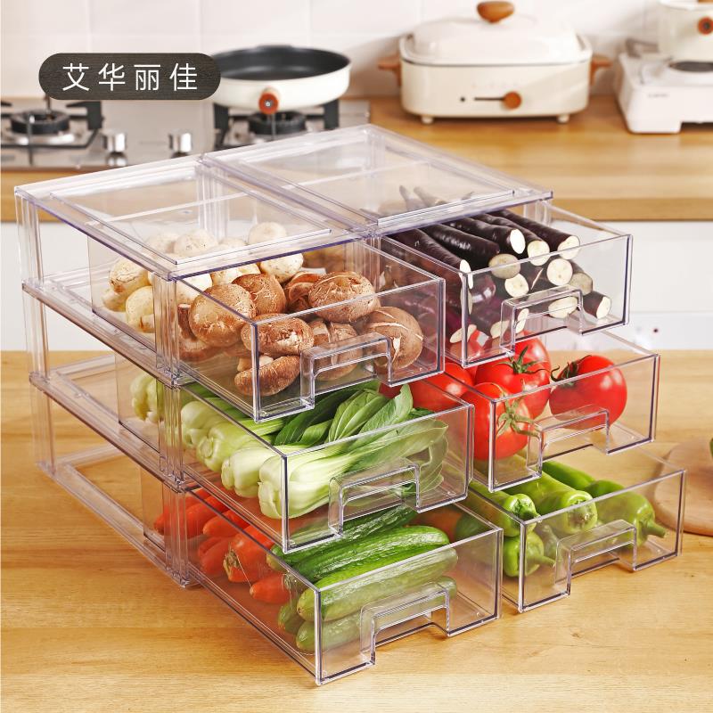 冰箱收纳盒抽屉式厨房保鲜盒鸡蛋盒蔬菜专用整理神器储物盒