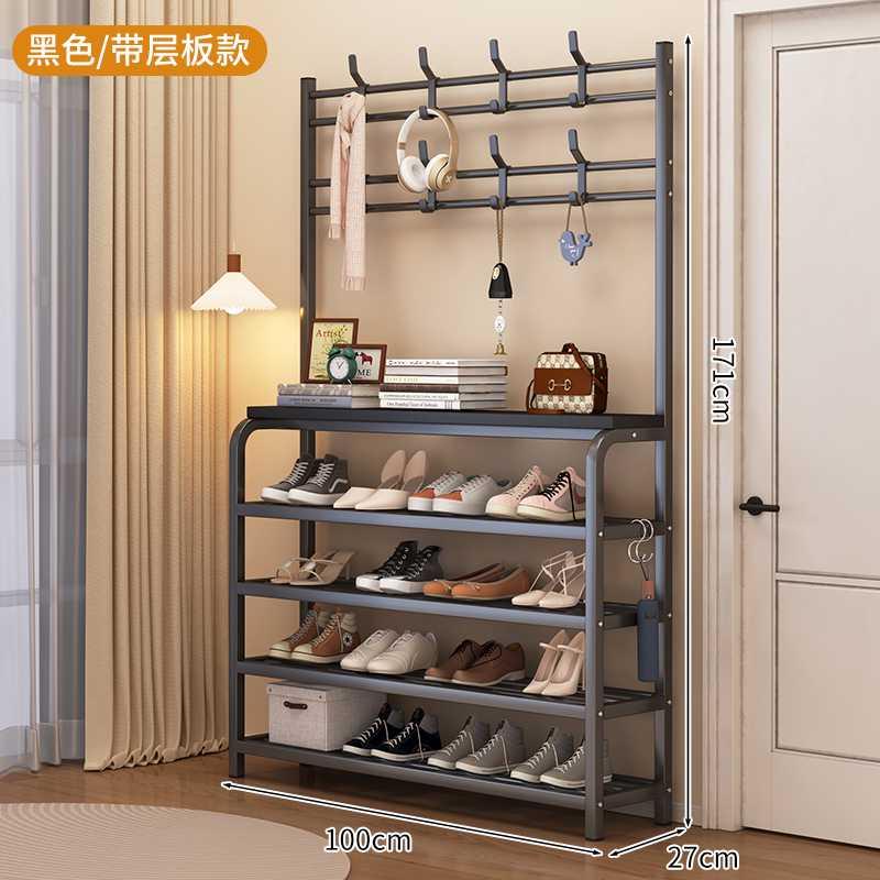 鞋帽架挂衣架多层一体家用门口鞋架子卧室客厅收纳置物架简易鞋柜