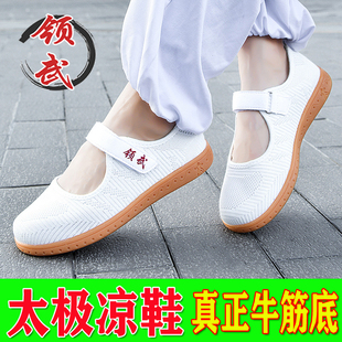 领武陈家沟太极凉鞋女牛筋底真皮夏季透气武术凉鞋太极拳鞋男运动