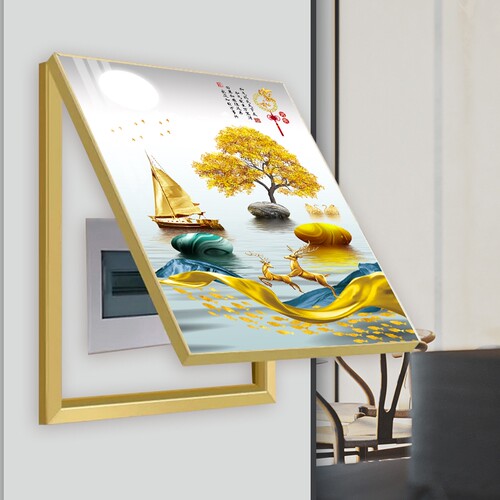 电表箱装饰画免打孔现代简约客厅电表盒电闸箱遮挡配电箱挂画