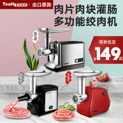 Tenfly添美家不锈钢绞肉机家用电动肉馅自动灌香肠小型多功能