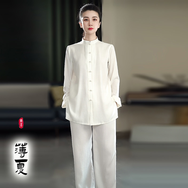 【三伏天】夏季太极服男女短袖薄棉麻类武术练功晨练太极拳服装