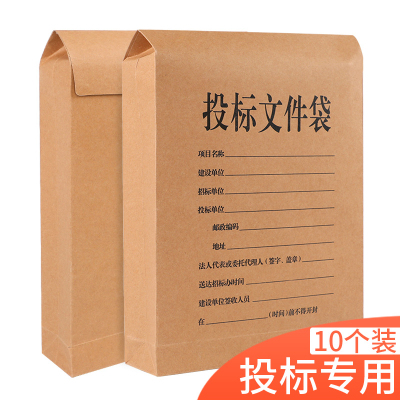 10个投专用文件袋密封投书密封袋招投档案袋文件加大