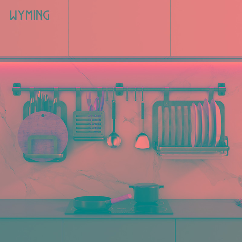 厨房置物架壁挂式免打孔挂杆挂架碗碟架刀架调料架挂件墙面收