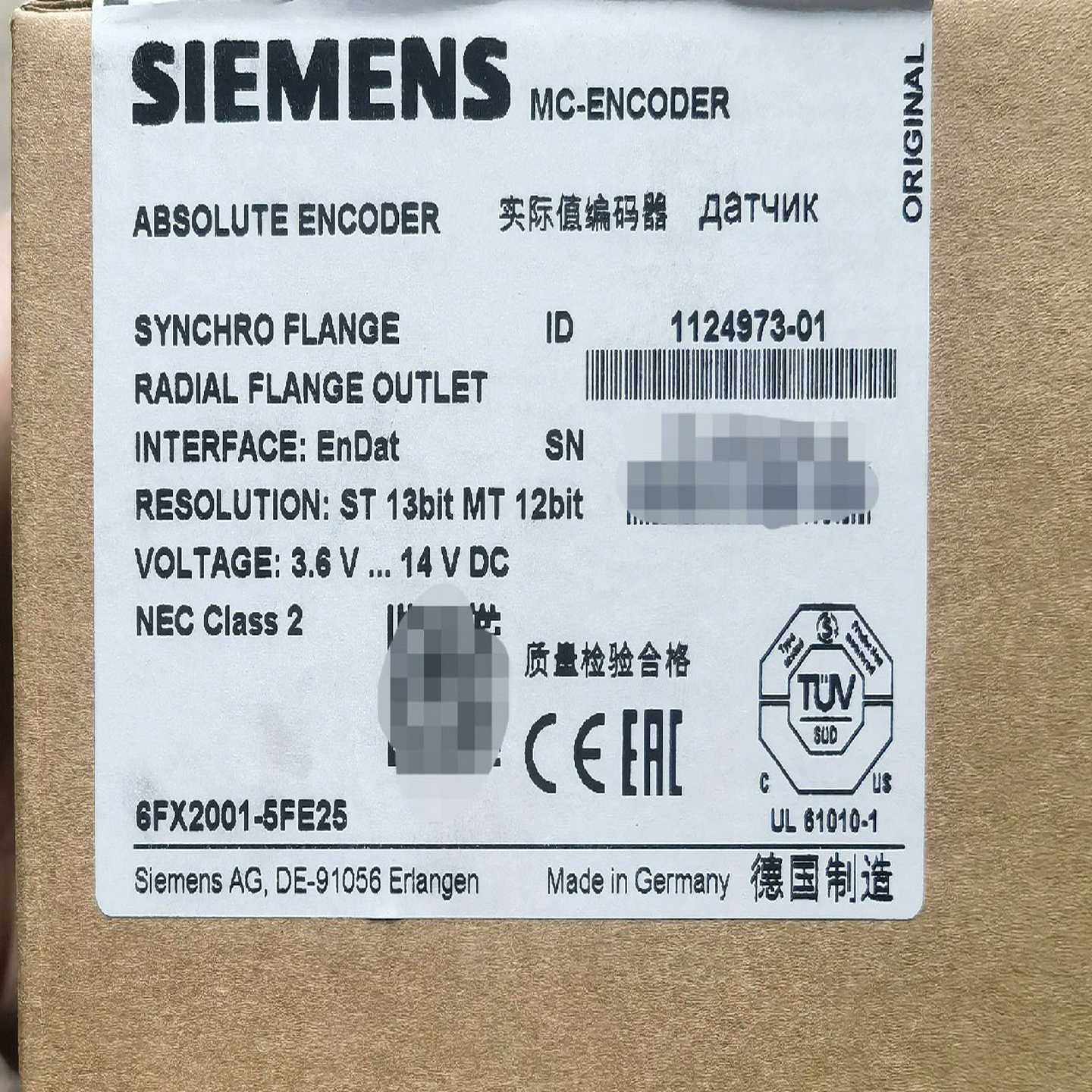 编码器，6FX2001-5FE25，，未开封询价