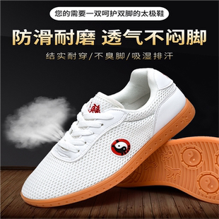 领武陈家沟太极鞋女男夏季透气网面牛筋底太极拳运动布鞋武术鞋