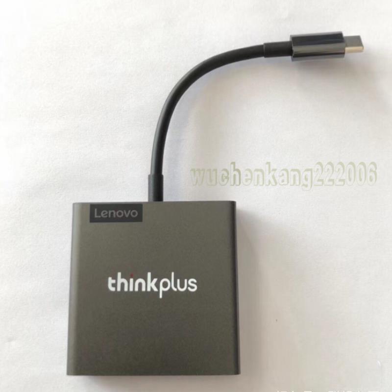 **ThinkPlus扩展坞Type-c转hdmi+VGA+usbhub转换器雷电3拓*