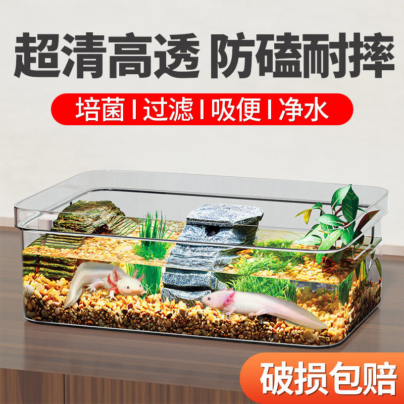 手提六角恐龙鱼专用缸家用乌龟饲养缸透明桌面斗金鱼缸办公室