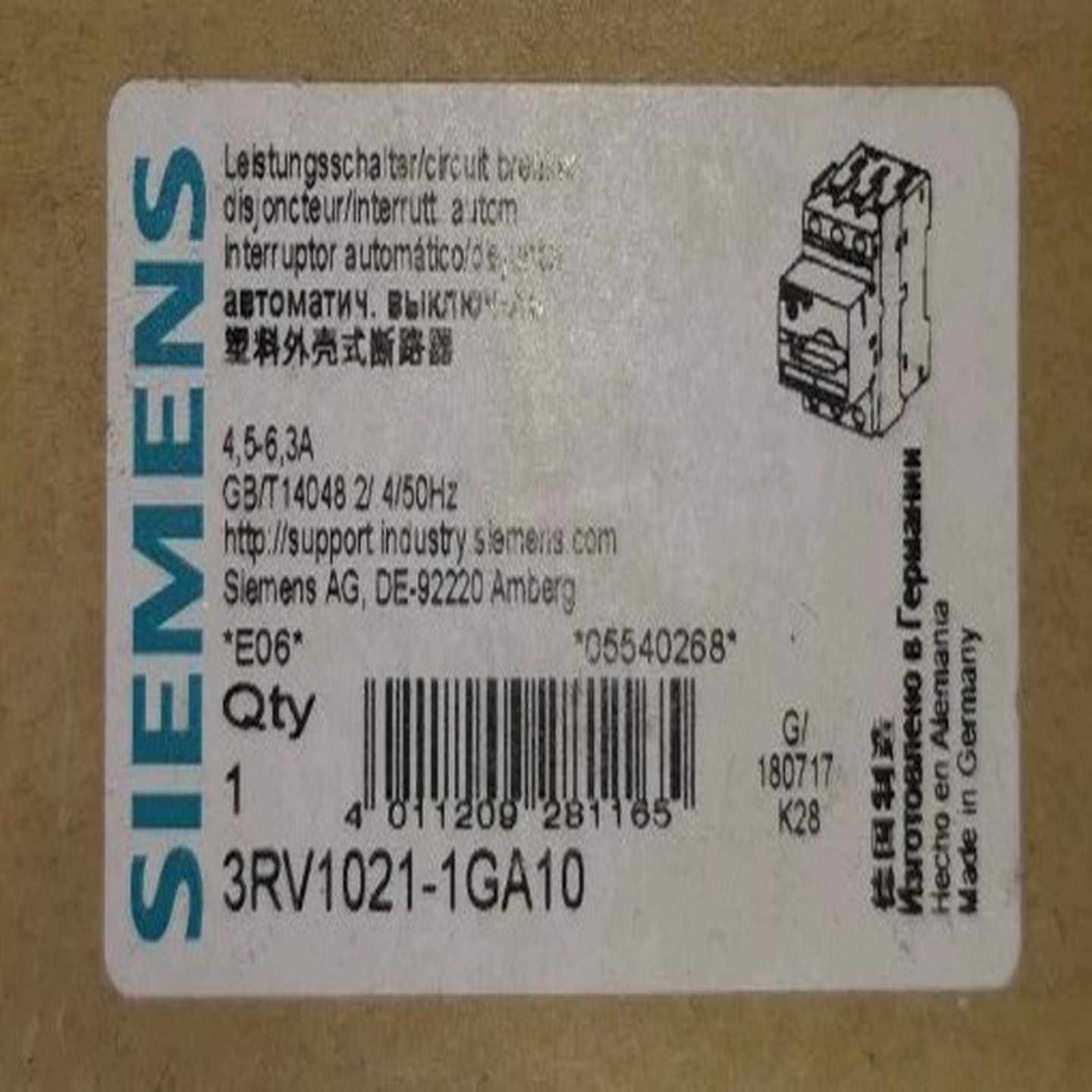 断路器 3RV1021-1GA10  6.3A 顺丰~询价