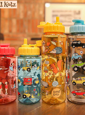 儿童水杯英国tyrrell katz吸管杯水壶宝宝一杯两用杯子夏天上学