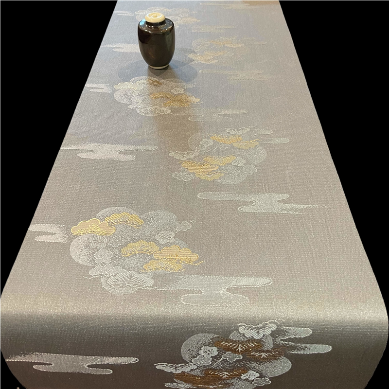 精云松织锦茶席新中式禅意桌旗防水茶旗西阵织茶桌布茶垫日式