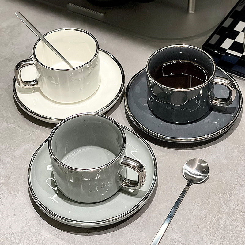 轻奢咖啡杯子高档精致欧式下午茶茶具高级感陶瓷女高颜值杯碟