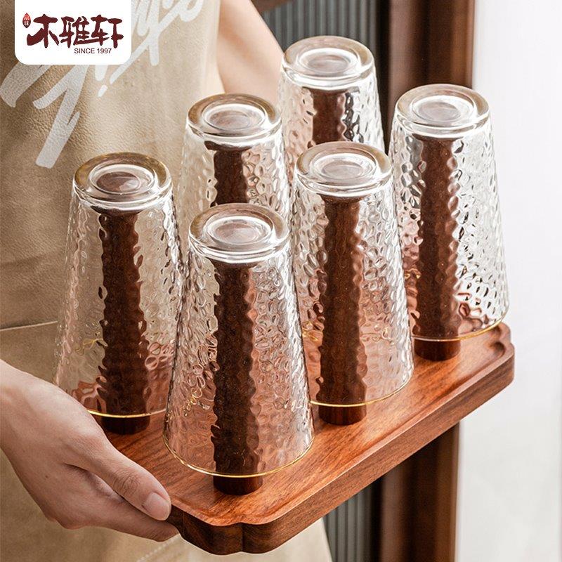 实木杯架杯子架挂架桌面水杯收纳架倒挂沥水茶杯玻璃杯收纳置