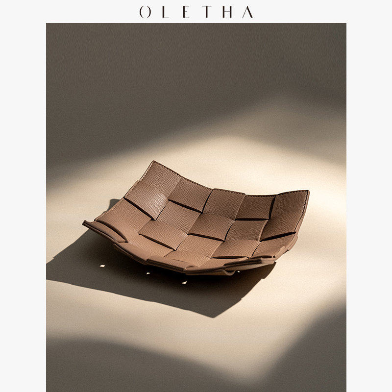 OLETHA高级轻奢托盘餐桌玄关茶几钥匙置物盘杂物口红化妆收纳盒