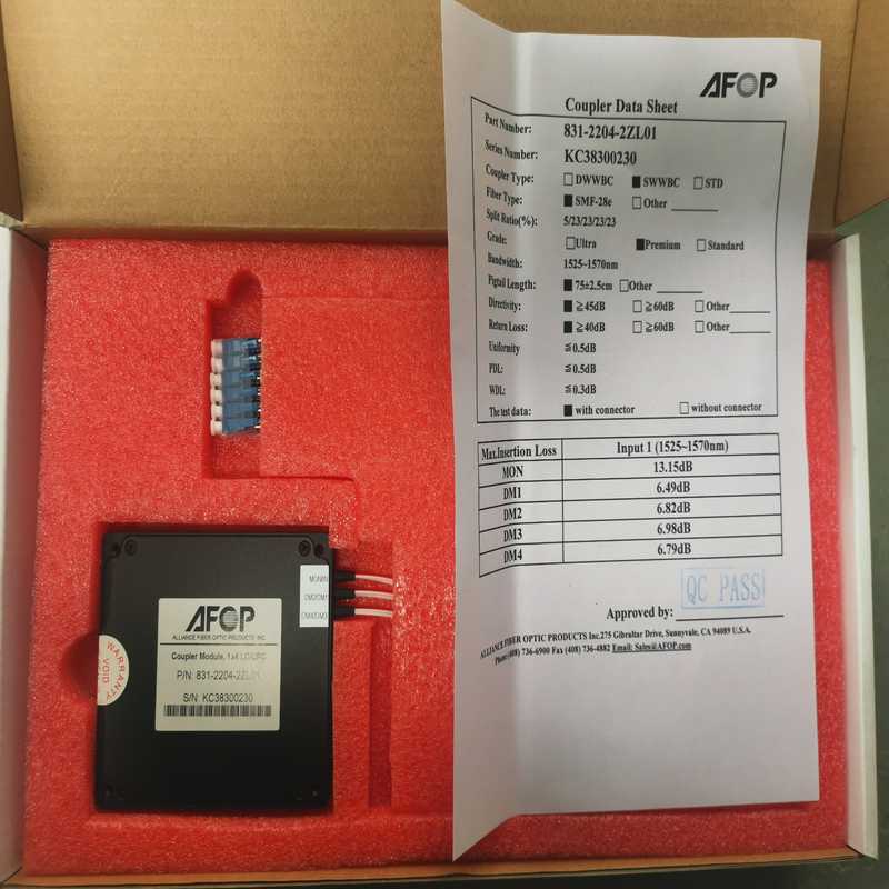 议~AFOP光开关P/N:831-2204-2ZL01