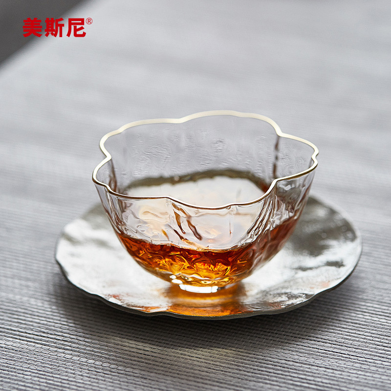 美斯尼玻璃茶杯主人杯家用耐热小杯子日式功夫茶具茗杯单个
