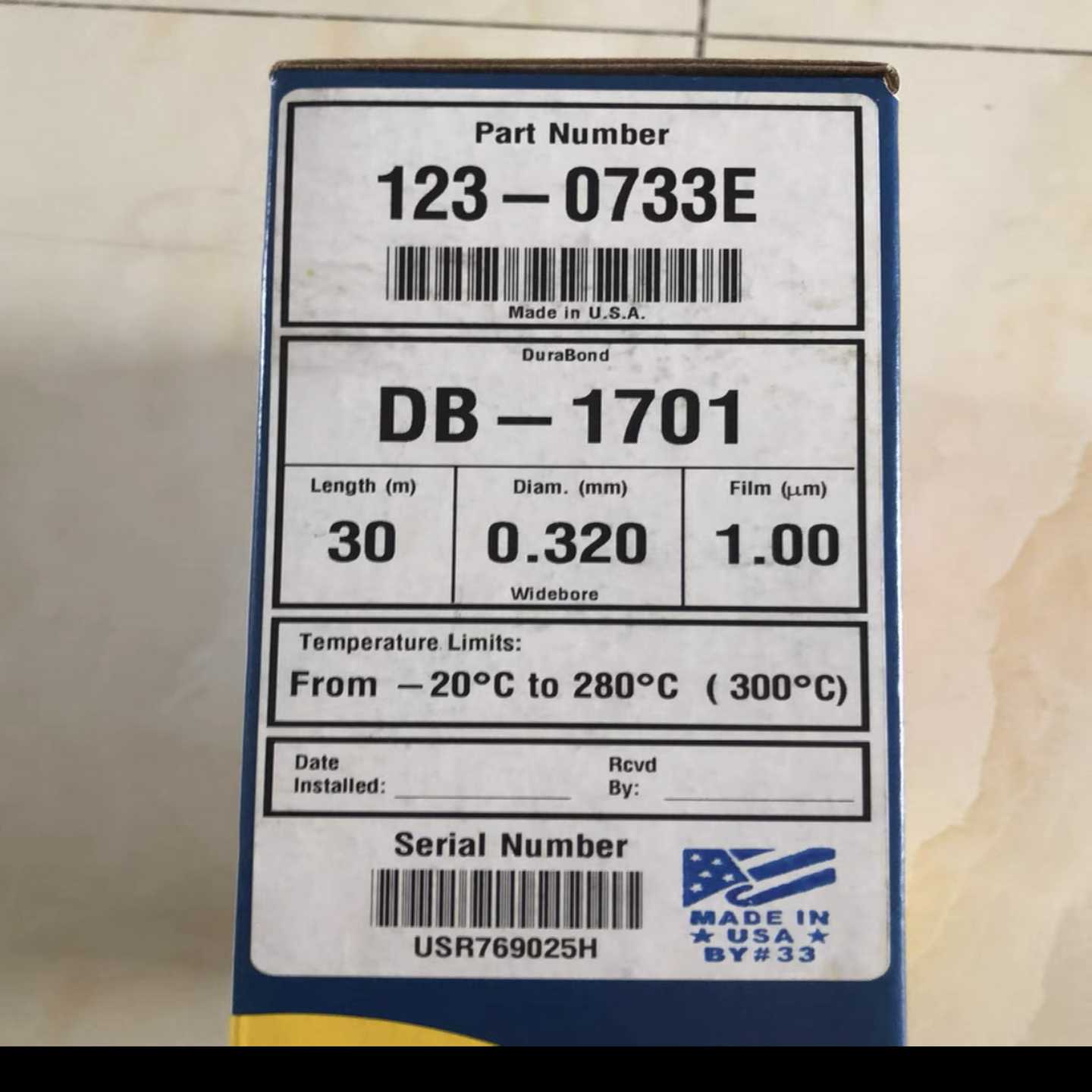 配件安捷伦123-0733E DB-1701气相色谱柱30m032mm100μm议价