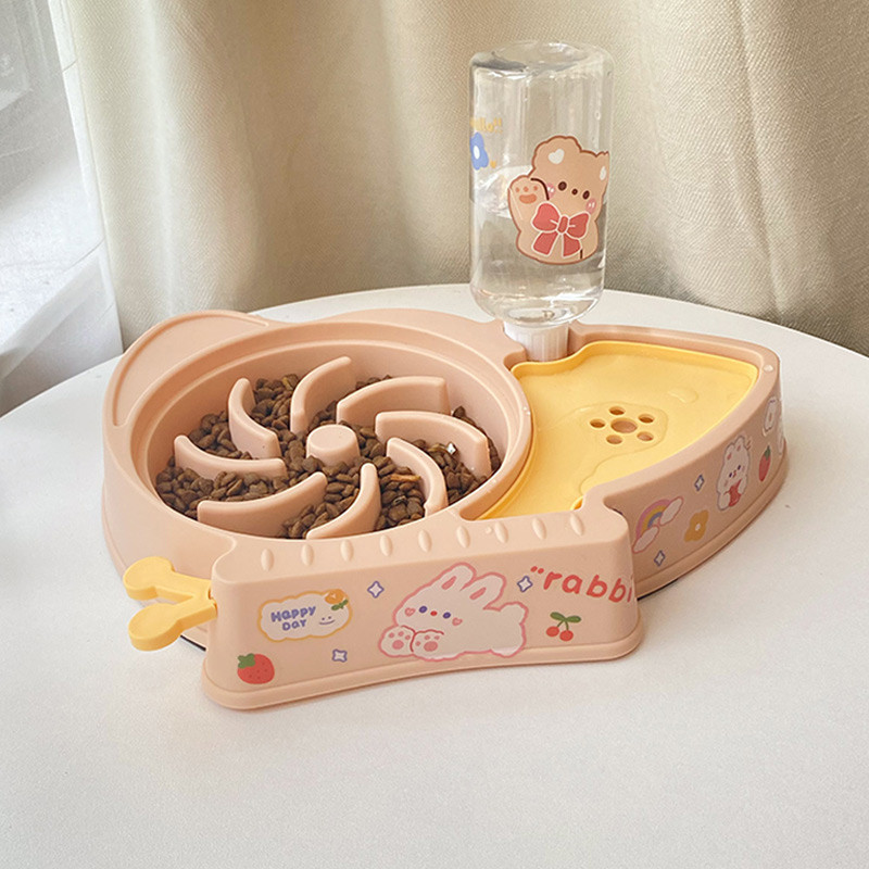 慢食碗狗猫咪防噎饭盆宠物缓食盆狗狗饭盆喝水一体狗盆狗碗二