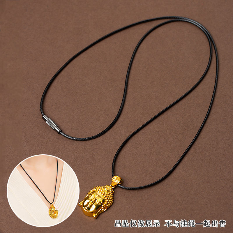 挂坠配绳天珠黄金吊坠挂绳男女超牢固蜡皮绳项链挂件绳子细绳