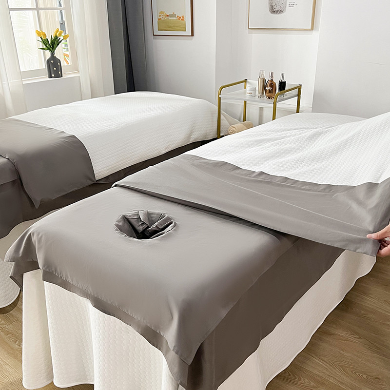 世佳纯棉美容院床单按摩理疗洗头床洞巾枕巾皮肤管理隔脏被套