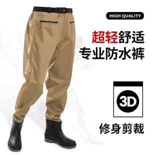 IKAY齐腰下水裤水鞋连体全身涉水裤雨裤雨鞋一体男钓鱼服冬季