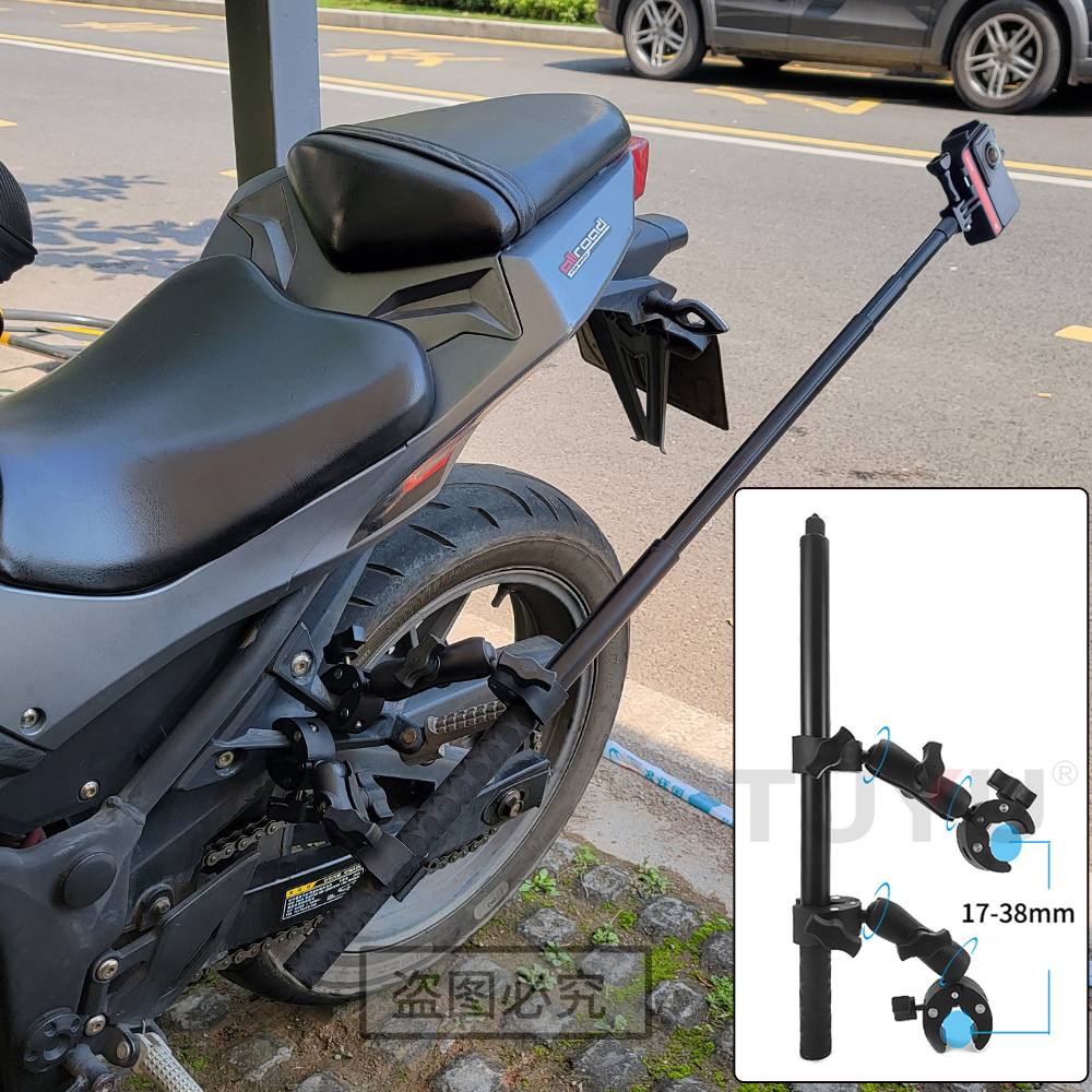 适用gopro insta360 oneX2相机骑行支架摩托车隐藏自拍杆固定配件