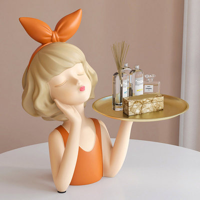 进门玄关托盘摆件鞋柜女孩客厅桌面房间钥匙收纳家居房间软装饰