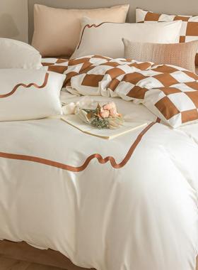 1包00AAFS高支长棉四件套棉套新款床单轻奢床笠床上用绒品被春夏