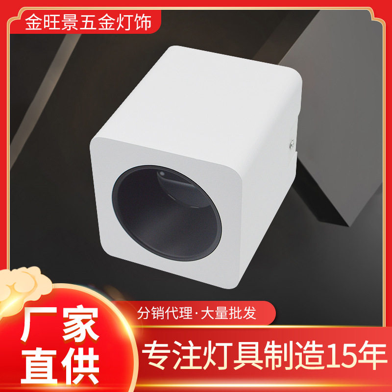LED方形明装射灯 COB吸顶斗胆格栅灯 商用店铺吊顶单头双头筒灯