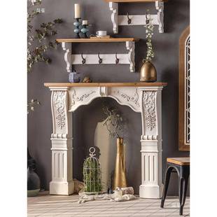 假壁炉装 饰柜浮雕复古做旧形炉CUN法式 饰客厅迷炉你小 壁拱装 欧式