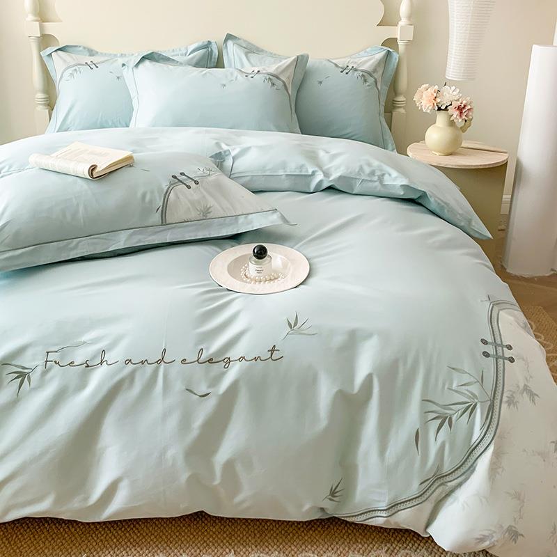 BGJ国潮约全棉四件套简10S纯长绒棉被0套床单高端家纺棉四季床上