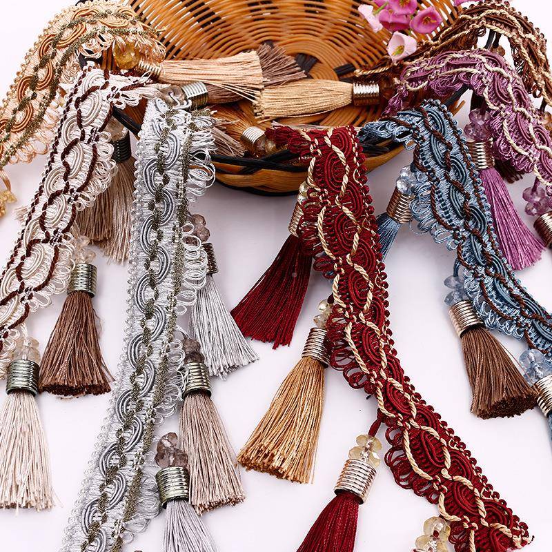 亮丽窗饰新配COS装品窗帘花边饰辅料叠珠流苏珠子花边现饰货