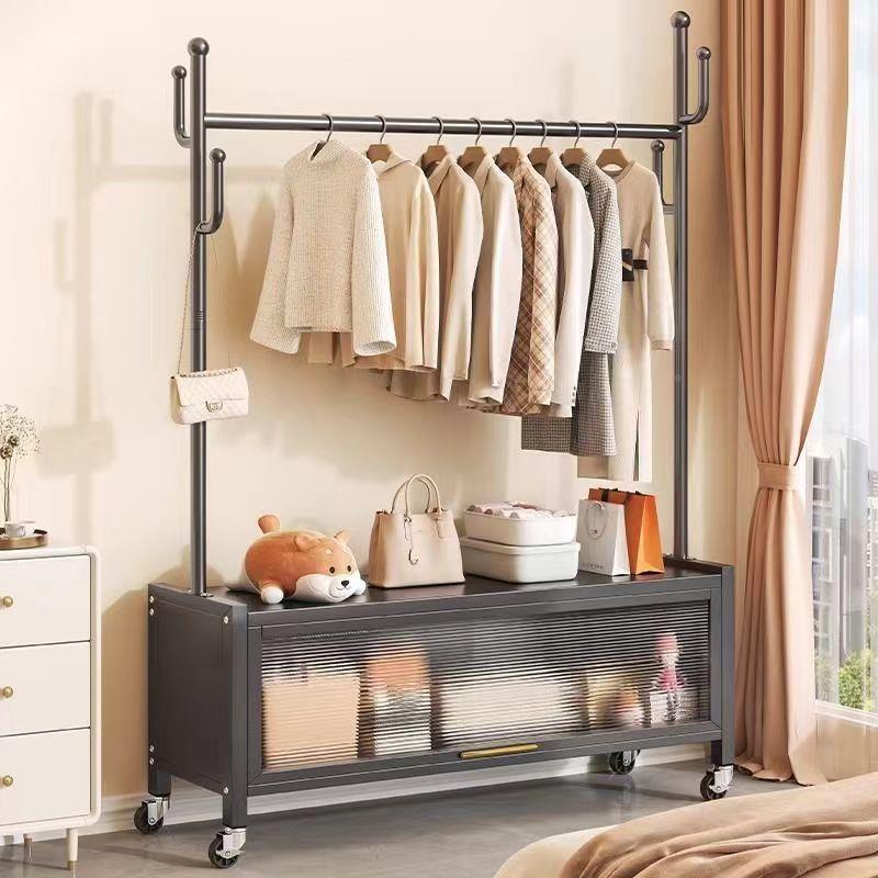 架家用PYN可动衣帽卧室阳台移架衣落地立式收纳柜二合一特厚简易