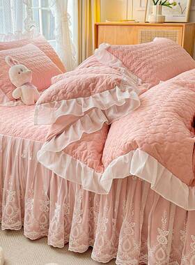 夹棉床裙四套件a类母季DW-91002婴级冬加厚床家笠水洗棉纯棉三件