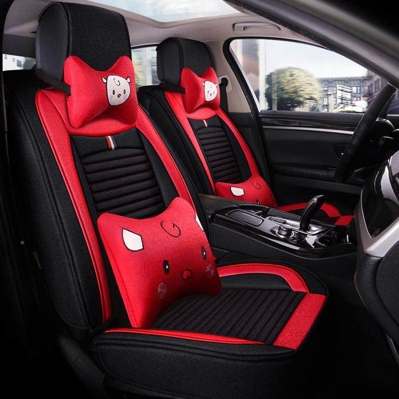 恒魁厂家直销透气亚麻四D2全季通用耐磨耐脏包围坐车垫汽车座椅套