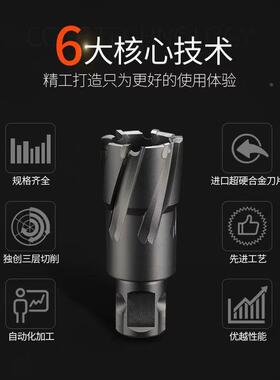 创恒钻板头磁力钻钻头钢钻头35深取芯71568钻头心磁力钻空空心钻