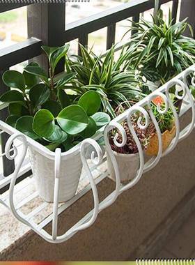 欧式铁盆栏杆花架户艺外阳台悬挂绿QJS萝盆景壁挂多式花架盆收纳