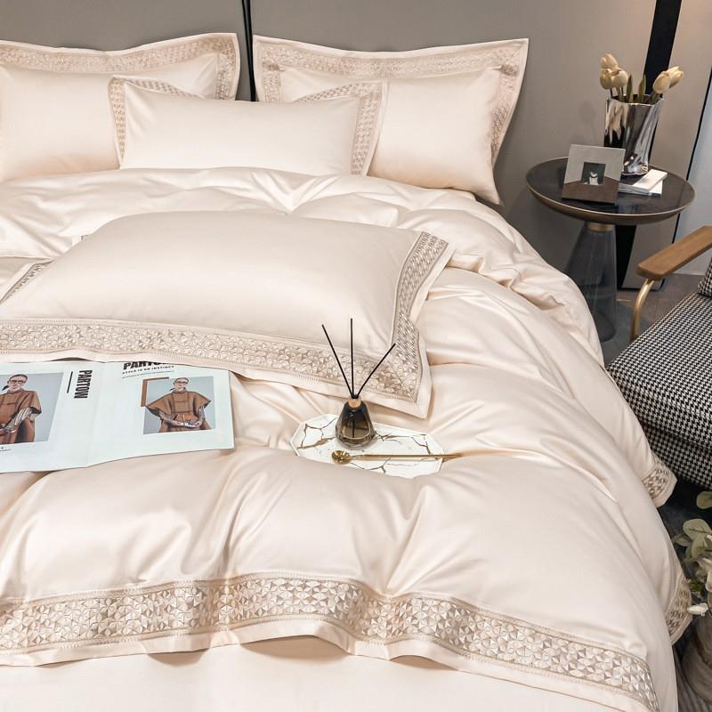 高端法式双股260贡长缎绒棉四件套100全棉纯支ULB棉被套上澳棉床