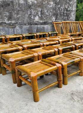 编阳台复古风乘纯手竹凳工简约凉竹制小凳子小子EVB庭院小凳竹凳