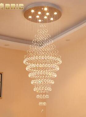tb-59640轻奢后意现代LED复式梯圆形楼吊线灯别墅水晶厅灯个性创