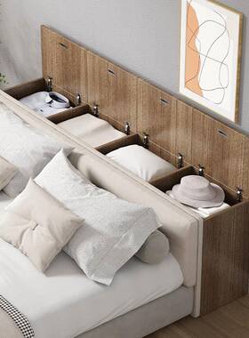 实64540J柜木飘窗柜置物柜床头缝隙柜长条柜靠墙窄柜夹缝储物柜榻