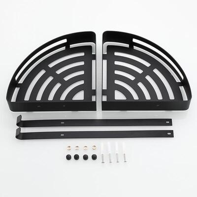 美式全锈黑色室66101置物架304不钢双层三角篮生仿古卫间单层浴转