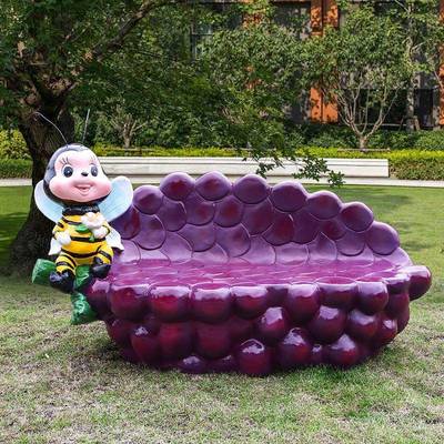 通水果坐凳玻璃户外商场创25030意卡雕塑景观庭院幼儿美陈装钢饰