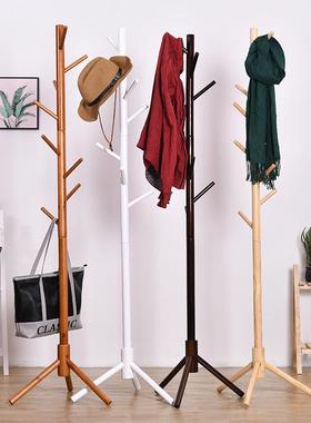 简约创意圆架形木衣帽架落地JHC时尚实客厅卧室衣服落架子包挂衣