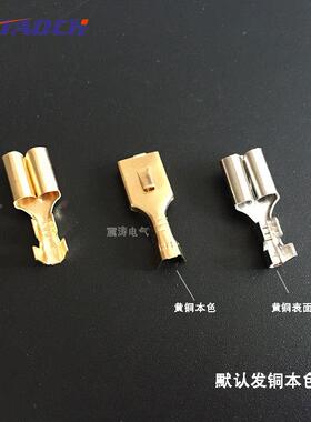 6.3平DJ623-E6板带插簧刺E汽车喇250接线端子DJ623-6.3B全铜0.叭3